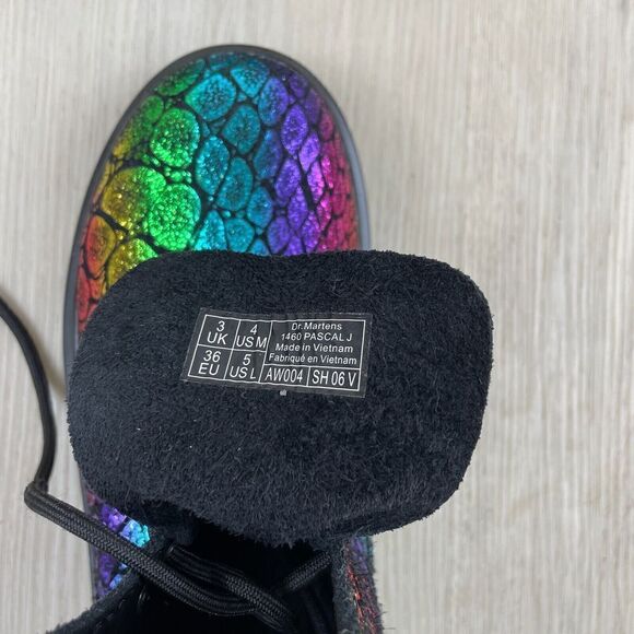 Dr. Martens 1460 Pascal Boot Womens 5 Rainbow Crocodile Metallic - Picture 7 of 7